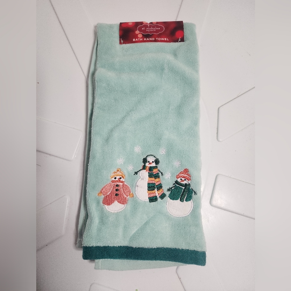 Kohl's Snowman Towel - Teal and Multicolor
